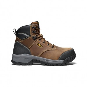 Keen Evanston 6" Waterproof INT MET Erkek Iş Botu Kahverengi Siyah | XWP71VN