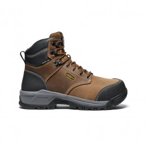 Keen Evanston 6" Waterproof INT MET Kadın Iş Botu Kahverengi Siyah | BNJ9555GL