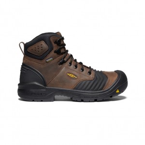 Keen Portland 6" Waterproof Erkek Iş Botu Siyah Kahverengi | VVJ756DP