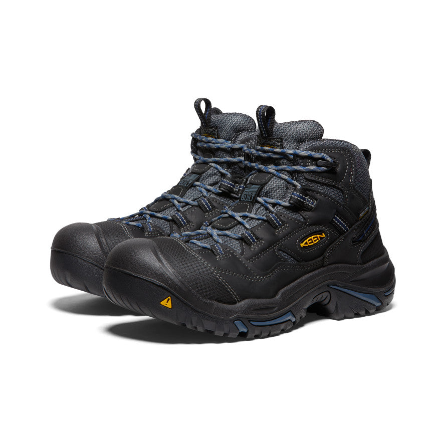 Keen Braddock Waterproof Mid Erkek Iş Botu Siyah Mavi | TFQ5844MZ