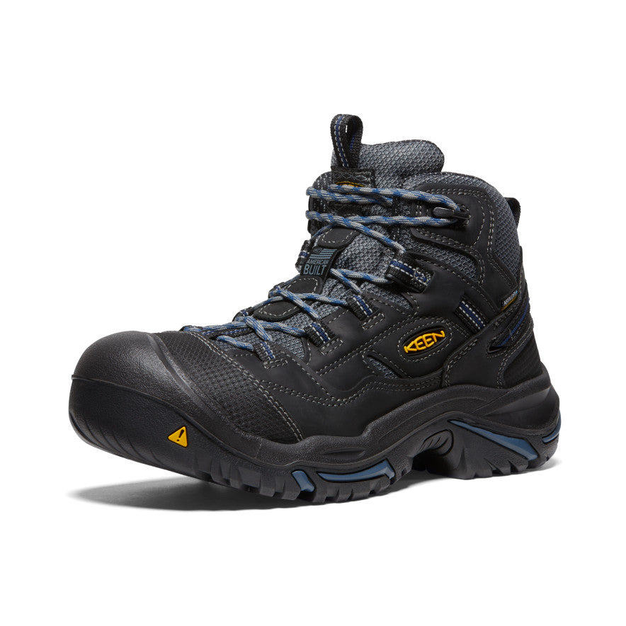 Keen Braddock Waterproof Mid Erkek Iş Botu Siyah Mavi | TFQ5844MZ