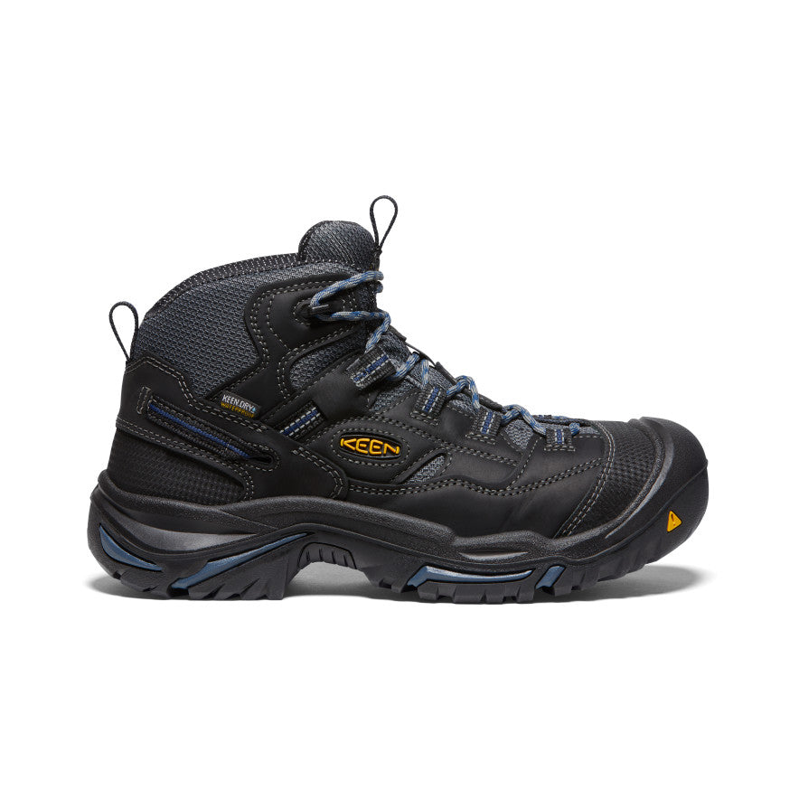 Keen Braddock Waterproof Mid Erkek Iş Botu Siyah Mavi | TFQ5844MZ