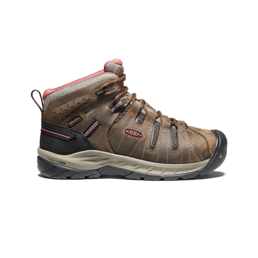 Keen Flint II Waterproof Kadın Iş Botu Kahverengi Koyu Kırmızı | PMH2132UZ