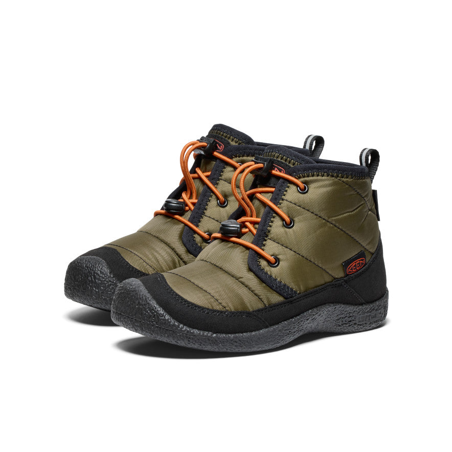 Keen Howser II Waterproof Big Çocuk Chukka Bot Koyu Zeytin Yeşili Altın | FAU9952SX