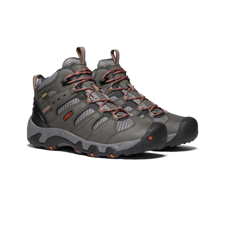 Keen Koven Waterproof Erkek Yürüyüş Botu Gri Koyu Kırmızı | CXA4782GE