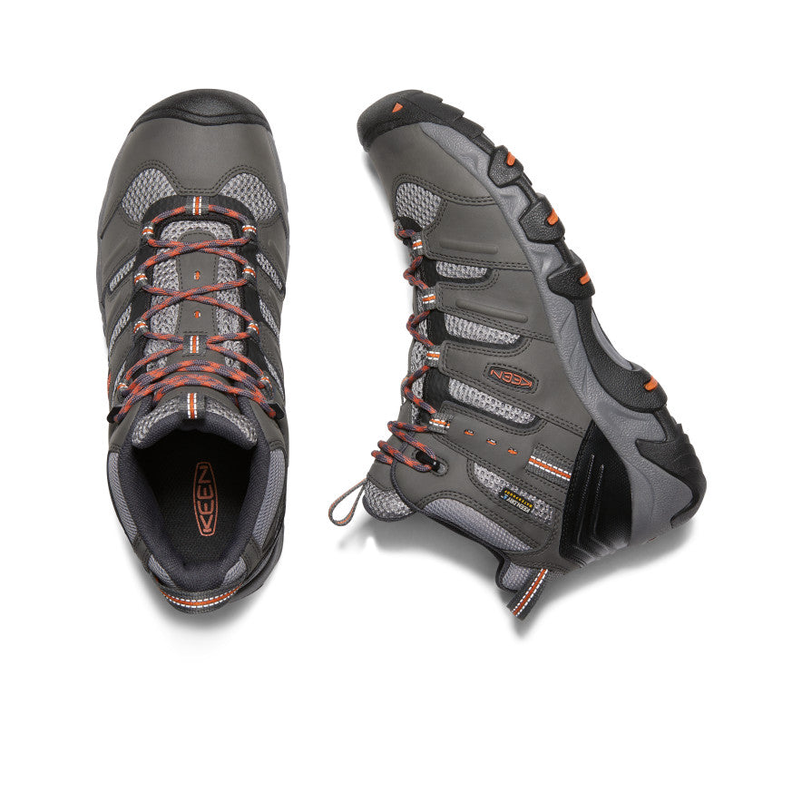 Keen Koven Waterproof Erkek Yürüyüş Botu Gri Koyu Kırmızı | CXA4782GE