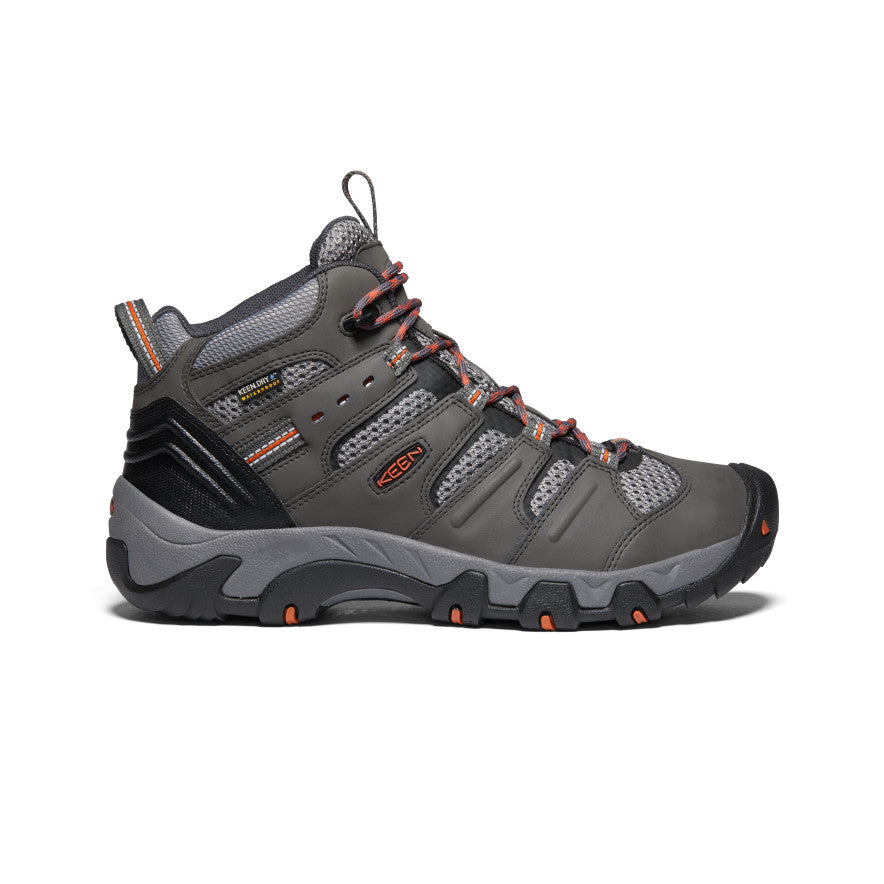 Keen Koven Waterproof Erkek Yürüyüş Botu Gri Koyu Kırmızı | CXA4782GE