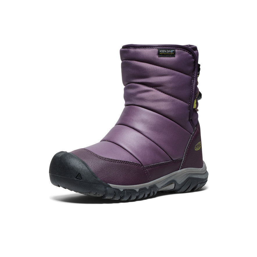 Keen Puffrider Waterproof Winter Big Çocuk Kar Botu Siyah Mor Yeşil | ZFF705QK