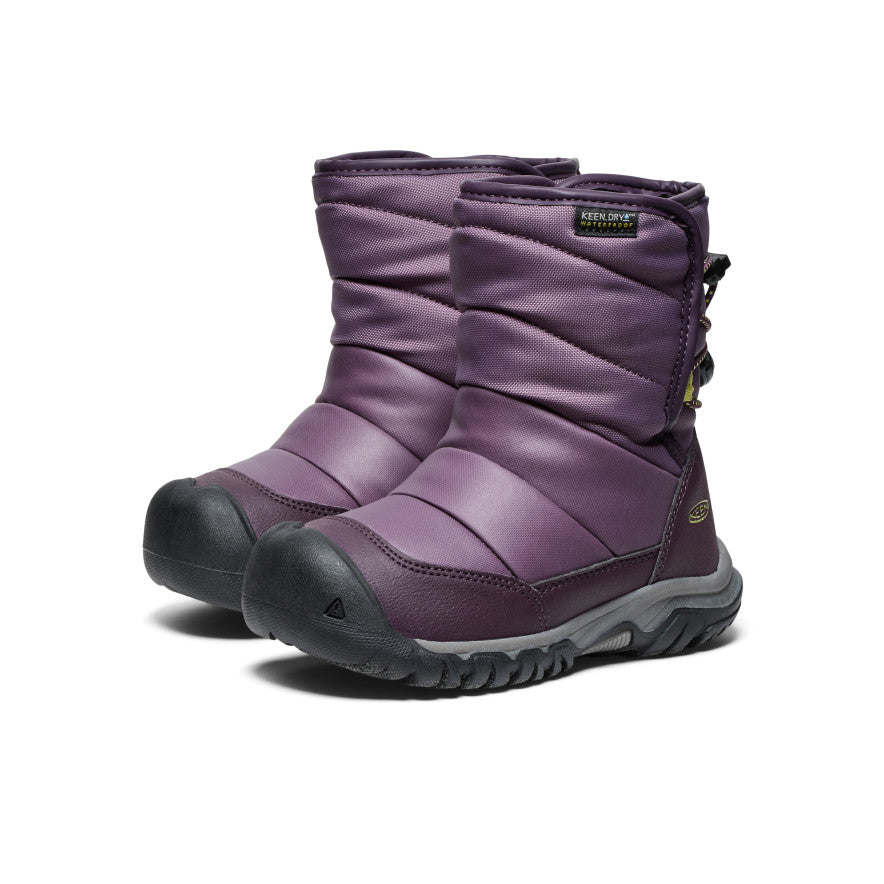 Keen Puffrider Waterproof Winter Çocuk Kar Botu Siyah Mor Yeşil | YDA9670NY