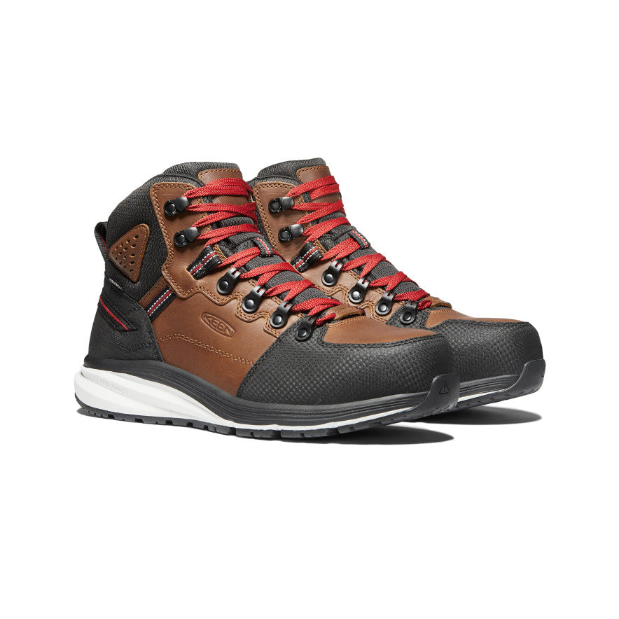 Keen Red Hook Waterproof Erkek Iş Botu Kahverengi Siyah | KOB6838LD