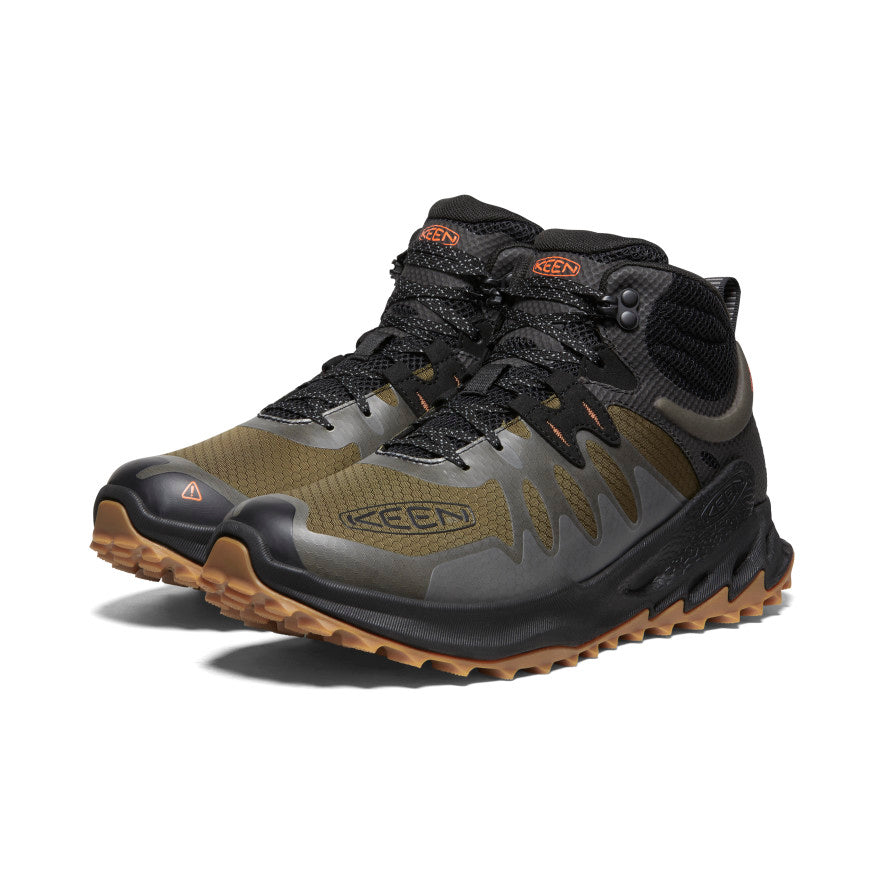 Keen Zionic Waterproof Erkek Yürüyüş Botu Koyu Zeytin Yeşili Koyu Kırmızı | CAK7281WM